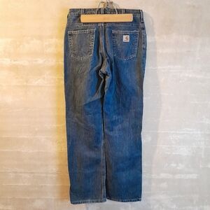 243a. vintage blue Carhartt mid rise straight leg denim jeans, 4x32